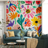 Matisse-style wall mural with artistic floral patterns

