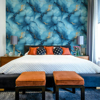 Nature-inspired blue wallpaper with subtle gradients

