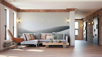 Calming wall mural with minimalist desert landscape

