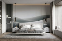 Close-up of wind-sculpted dune forms in mural

