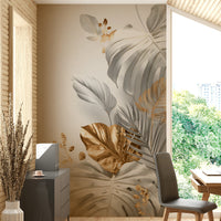 Light and airy botanical mural for calm spaces

