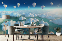 Close-up of cloud texture in Above the Cloud Sea mural

