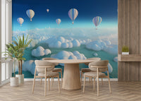 Relaxing yoga space with ethereal sky wall mural

