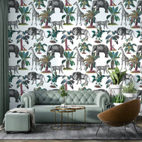 Wallpaper with subtle woodland design and soft gradients

