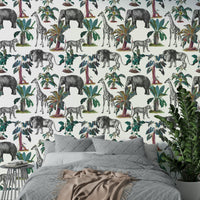 Living room styled with Silva Wallpaper in neutral tones

