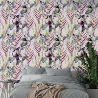Welcome Jungle wallpaper with lush tropical foliage

