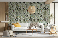 Nature-inspired wallpaper with warm savannah tones

