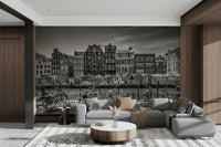 Elegant monochrome Singel Canal mural for modern spaces

