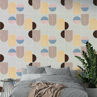 Striking geometric design wallpaper for bedrooms

