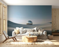 Soft sandy tones in Silent Sands mural for tranquil spaces

