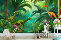 Bold Jurassic Oasis wall mural for creative interiors

