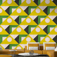 Mid Century Yellow wallpaper for vibrant, retro decor

