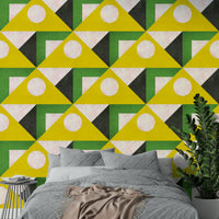 Bright Mid Century Yellow wallpaper for bedrooms

