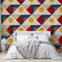 Bright multicolor design Mid Century wallpaper for walls

