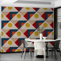 Peel-and-stick Mid Century Multicolor wallpaper for easy installation


