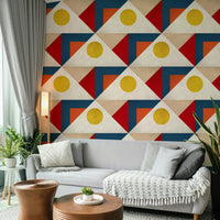 Retro-style multicolor wallpaper for modern home decor

