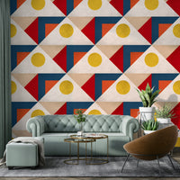 Vibrant Mid Century wallpaper with multicolor design

