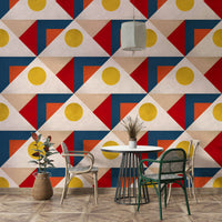 Bold multicolor Mid Century wallpaper for modern rooms

