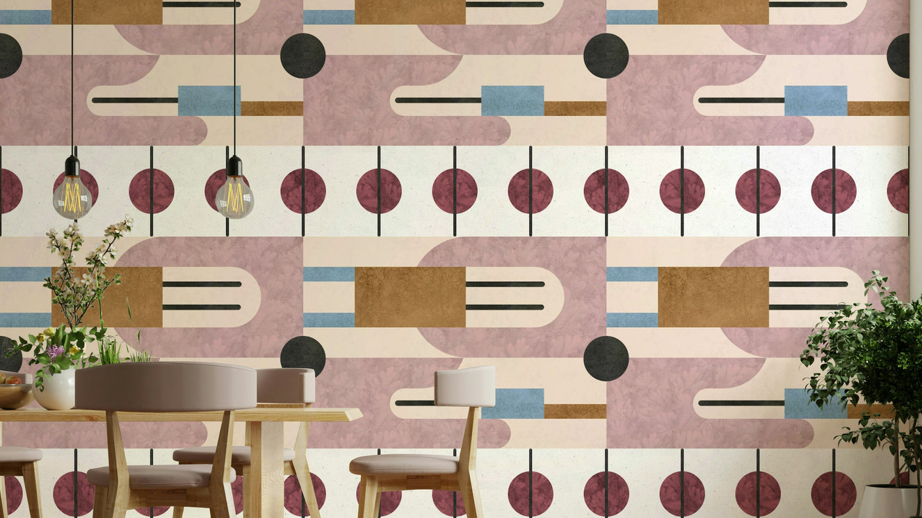 Modern Abstract Geometry in Earth Tones for wall design

