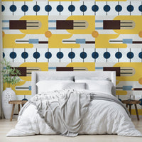 Bold geometric pattern wallpaper in Abstract Shapescape style

