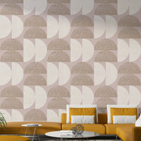 Subtle textured semi-circle pattern wallpaper for bedrooms

