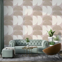 Neutral Eclipse wallpaper with textured semi-circle pattern

