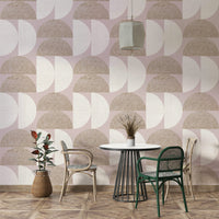 Semi-circle design wallpaper for a sophisticated home decor

