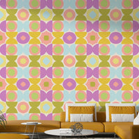Kaleidoscope Kisses wallpaper with bright, bold colors

