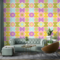 Bold and fun Kaleidoscope Kisses wallpaper for home decor

