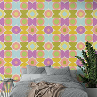 Peel-and-stick Kaleidoscope Kisses wallpaper for easy installation


