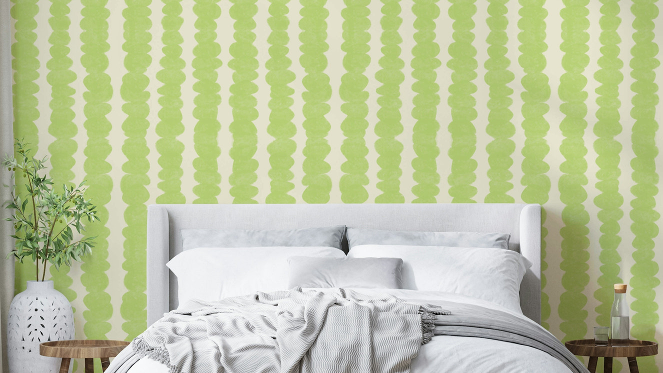 Abstract pebble wallpaper with lime highlights

