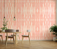 Gentle curves wallpaper in coral shade

