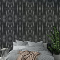 Charcoal wall mural with clean lines

