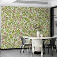 Wild roses and butterflies wall mural

