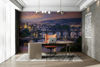 Cityscape mural wallpaper of Prague skyline

