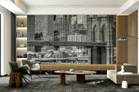 Brooklyn Bridge in foreground with skyscraper view

