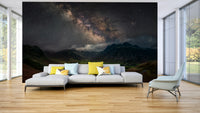 Starlit sky mural with high-resolution galaxy detail

