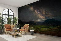 Non-woven wallpaper mural of starry night sky

