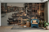 Elegant gondolas and reflections in Venice's tranquil canals

