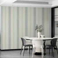 Soft blue and beige striped mural wallpaper

