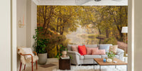 Calm forest canal wallpaper for walls

