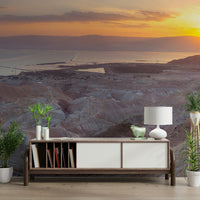 Rugged land mural with early light touch

