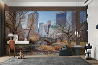 Iconic New York bridge mural wallpaper


