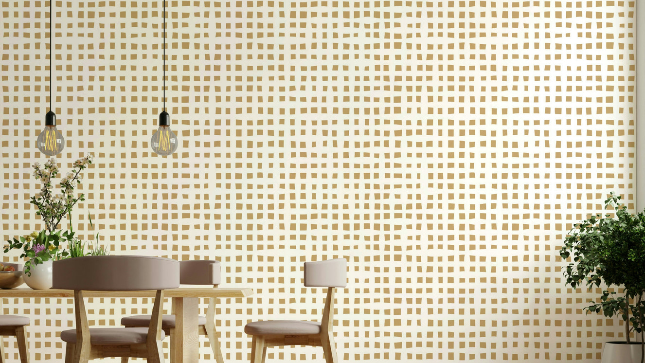 Modern beige square wallpaper design
