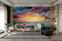 Abstract sky and ocean wallpaper design
