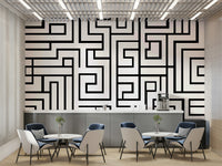 Maze-inspired mural for structured walls
