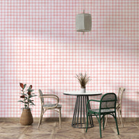 Hand-painted gingham design for cozy interiors
