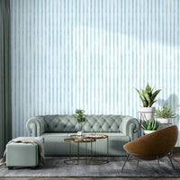 Hand-painted vertical stripes in soft blue
