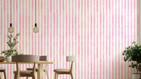 Hand-painted vertical stripes in soft pink tones
