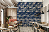 Wallpaper for walls with wave-inspired stripes
